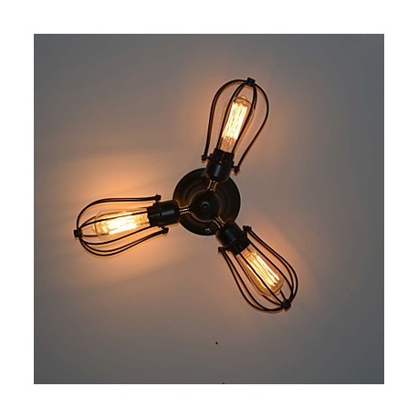 MAX 40W Traditional/Classic / Vintage Mini Style / Bulb Included Painting Metal Flush MountLiving Room / Bedroom / Dining Room /