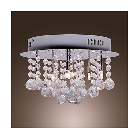 Max20W Modern/Contemporary Crystal Chrome Metal Flush Mount Bedroom