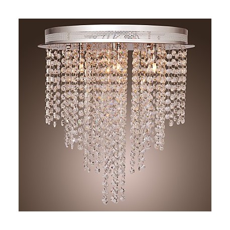 Max 10W Modern/Contemporary Crystal / Mini Style Electroplated Metal Flush Mount Living Room / Bedroom