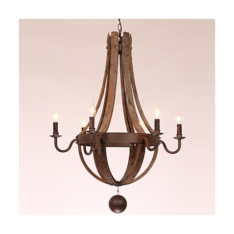 Chandelier/6 lights/Vintage/Retro/Country Living/Dining/Kitchen/Study/Office/Entry/Hallway/Garage Metal