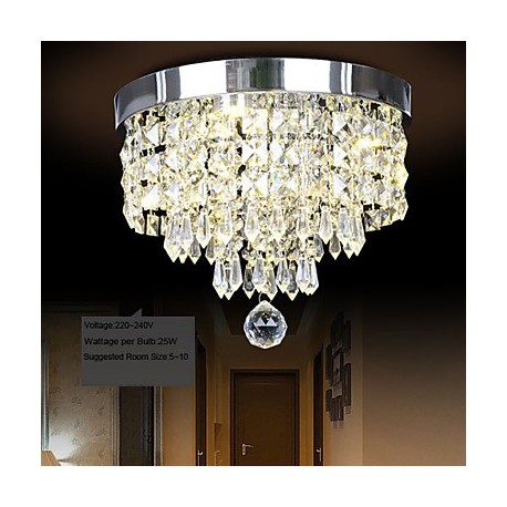 25W Modern/Contemporary Crystal / LED Metal Flush Mount Bedroom / Dining Room / Hallway