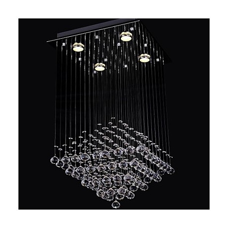 Clear Crystal 4 Lights Flush Mount In Simple Design