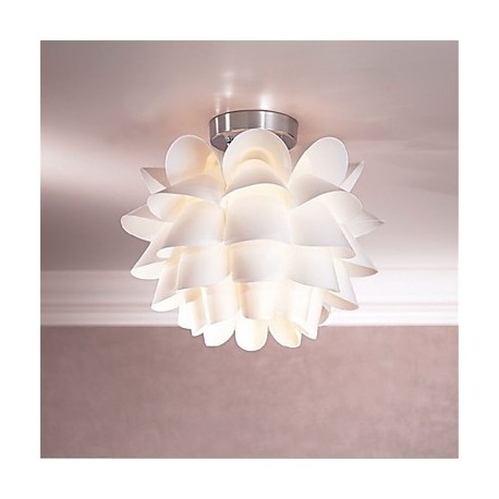 White Flower Ceiling Light 1-Light Pendant Living Room / Bedroom / Dining Room / Kitchen Hanging Lamp Fixture