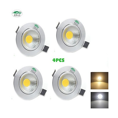 4PCS Zweihnder 3W 300Lm COB LED Ceiling Lamp Downlight Warm White Light