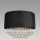 Crystal Ceiling Light with 5 Lights in Black Fabric Shade