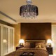 Modern Crystal Flush Mount with 5 Lights Black Fabric Shade