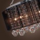 Modern Crystal Flush Mount with 5 Lights Black Fabric Shade