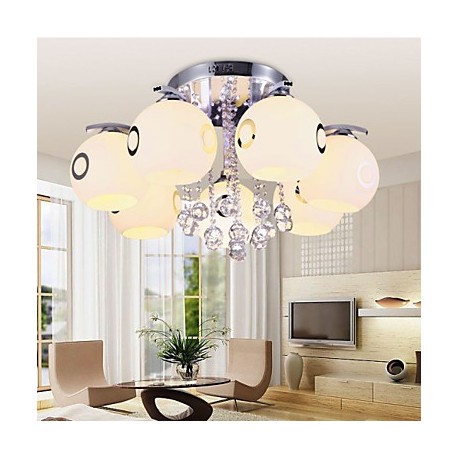 Flush Mount Crystal Modern/Contemporary Living Room / Bedroom / Dining Room / Study Room/Office Glass