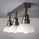 Flush Mount Trinal-head Light White Glass Aluminum Frame Fashion Modern