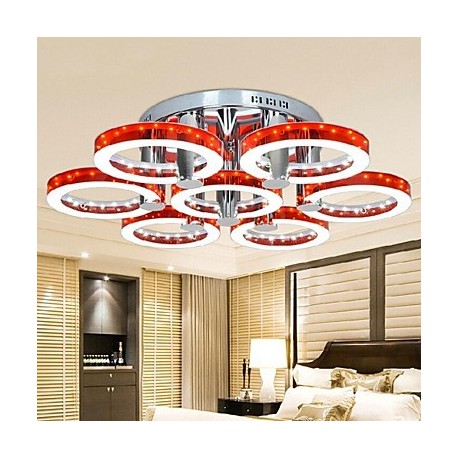 LED Red Acrylic Chandelier with 7 Light (Chrome)