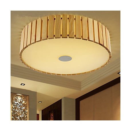 Flush Mount LED Traditional/Classic Living Room / Bedroom / Dining Room / Study Room/Office Wood/Bamboo