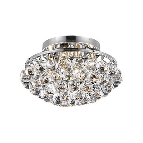 Modern 4 - Light Flush Mount Lights with Crystal Drops in Round