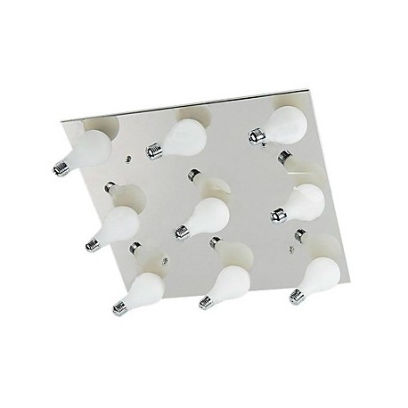 Modern Flush Mount with 9 Lights in Square (G4 Bulb Base)