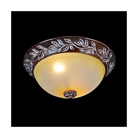 Flush-Mount-Light 220V White-Yellow-Glass Resin Silver-Carving European Classic