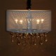 60W Contemporary Crystal Pendant Light with 5 Lights and Semitransparent PVC Shade