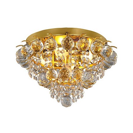 Modern Crystal Flush Mount with 5 Lights