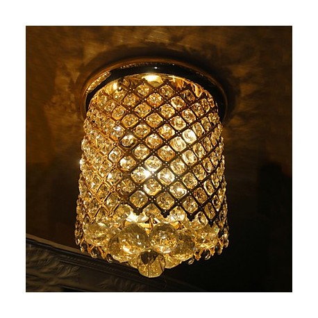 60W Crystal Modern Flush Mount Gold Finished in Spiral Shape