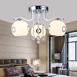 Flush Mount Crystal Modern/Contemporary Living Room / Bedroom / Dining Room / Study Room/Office Glass