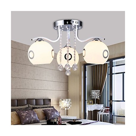 Flush Mount Crystal Modern/Contemporary Living Room / Bedroom / Dining Room / Study Room/Office Glass