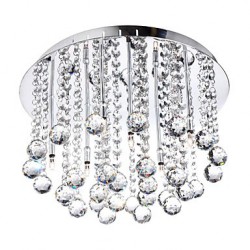 Modern Crystal Semi Flush Mount with 8 Lights (G4 Bulb Base)