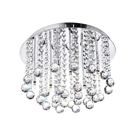 Modern Crystal Semi Flush Mount with 8 Lights (G4 Bulb Base)