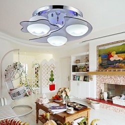 Flush Mount, LED 3 Lights, Modern Fashion Contracted White Stainless Steel Metal