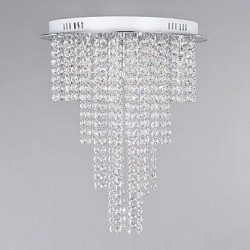 Crystal Flush Mount,8 Light, Contemporary Metal Electroplating