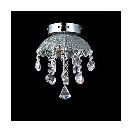 Crystal Semi Flush Mount with 3 Lights