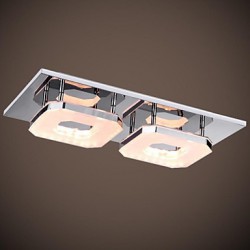 16W Led Acrylic Flush Mount, 2 light, Modern Acrylic Electroplating Stainless Steel