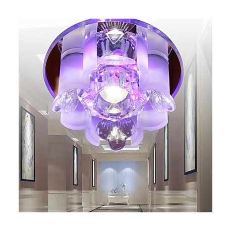 1W Modern/Contemporary Crystal Metal Flush Mount Living Room