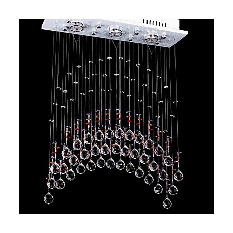 50W 5 Lights Clear light Stainless steel K9 Crystal Chandelier