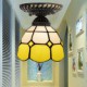 E27 220V 17*20CM 1-3銕uropean Rural Creative Arts Stained Glass Absorb Dome Lamp Led Light