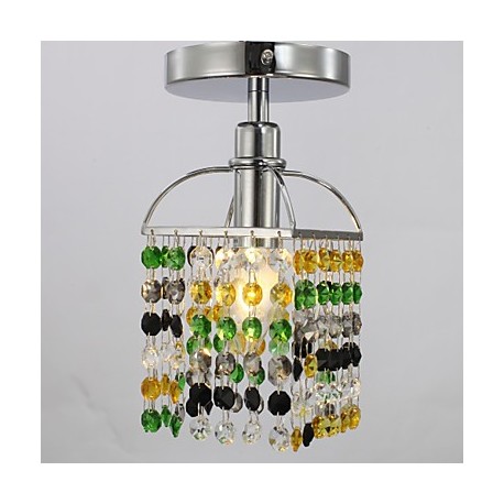 Max 40W Modern/Contemporary Crystal Electroplated Metal Flush Mount Living Room / Bedroom / Dining Room / Kitchen / Entry / Hall