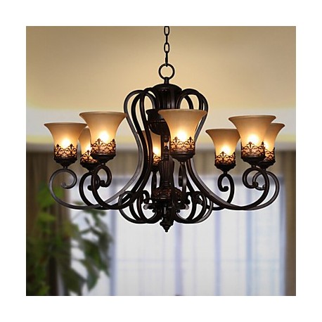 Chandeliers/Pendant Lights/8 Lights/ Vintage/Country/Island Living Room/Bedroom/Dining Room/Metal+Glass