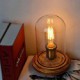 Modern Fashion Wood Table Lamp Glass Bell Jar Wooden Table Lamp Bedroom Bedside Style