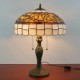 Table Lights with 2 Lights with Glass LampShade - Electroplate Finish