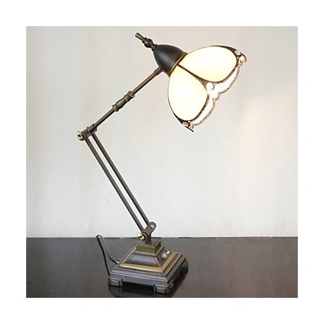 Swing Arm Table Lamp, 1 Light, Iron Glass Painting