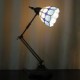 Grid Pattern Swing Arm Table Lamp, 1 Light, Iron Glass Painting