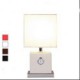 Cloth Art Leather Bedroom Bedside Clock Small Desk Lamp