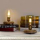 Art Deco Wooden Desk Lamps Clear Glass Lampshade Base Bulb Table Lights Wood Light Reading Lamps