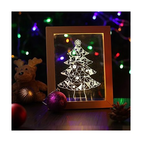 22*19*7.5CM 3 D Frame Wood Night Light Creative Gift Stereo Led Frame Light Christmas Gift Table Lamp Light Led