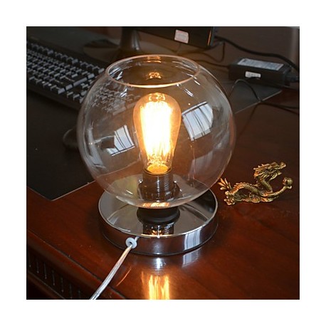 60W Modern Table Lamp with Transparent Bud-shaped Shade