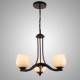 Iron Painting Chandelier with Glass Shade Classic Lighting Lamp 3 Heads