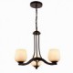 Iron Painting Chandelier with Glass Shade Classic Lighting Lamp 3 Heads