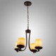 Iron Painting Chandelier with Glass Shade Classic Candle Lighting Lamp 4 Heads