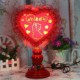 Valentine'S Day Heart-Shaped Red Cloth Creative Marriage Home Furnishing Articles Practical Desk Lamp Led Light