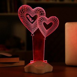 25*10*10CM Transparent Acrylic 3 D Luminous Glow Plates Desk Lamp Light Led