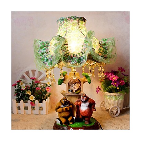 Valentine'S Day Bear Children Cloth Art Of Carve Patterns Or Designs On Woodwork Desk Lamp Led Light