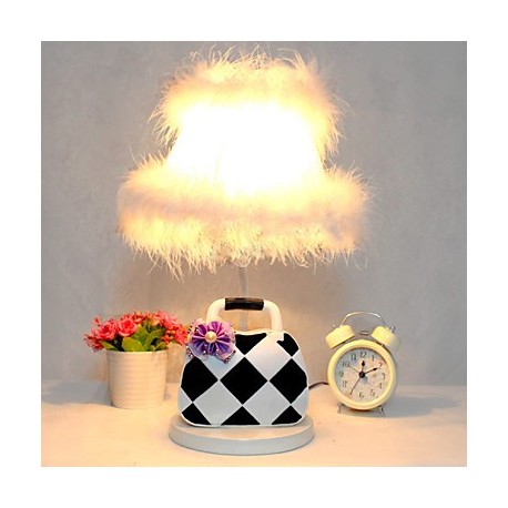 Valentine'S Day Black And White, Plaid Package Of Contemporary And Contracted Creative Resin Desk Lamp Led Light