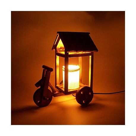 Valentine'S Day Creative Vintage Wooden Desk Lamp Gift Led Light